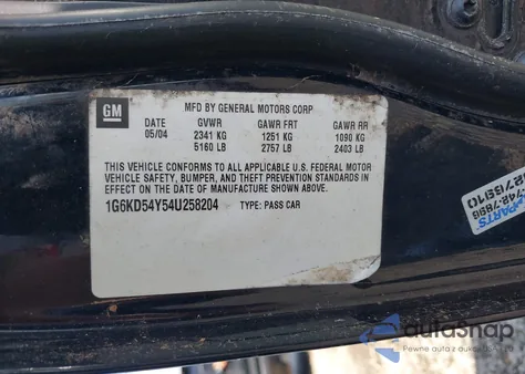 2004 Cadillac Deville Standard from USA, damaged, VIN 1G6KD54Y54U258204